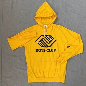 Vintage Fun‑Tees Boys Club Lightweight Hoodie Yellow Graphic USA Made L